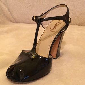 6.5 Yves Saint Laurent Peep-toe Ankle Strap heels